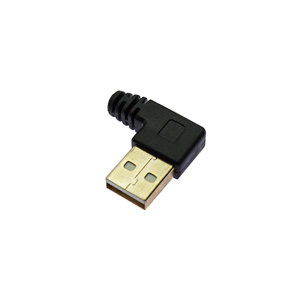 镀金USB2.0公左弯对micro USB左弯头0.15米 [BL002-024]