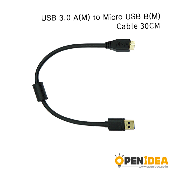 镀金USB3.0 AM-micro BM 24/28AWG,单磁环 0.3m [BL002-011]