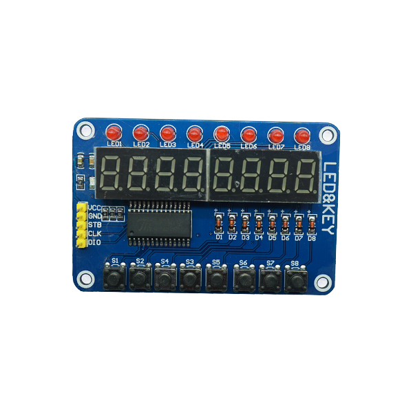 TM1638按键数码管LED显示模块 8位数码管 LED按键 兼容Ardiuno/51 [TI05-001]