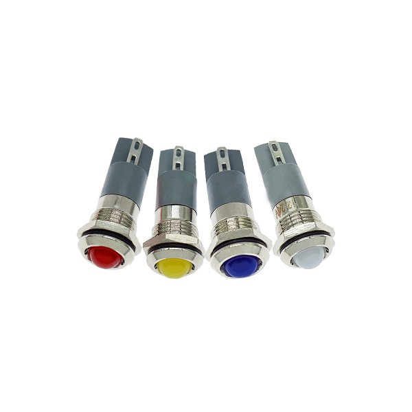 LED金属指示灯高头不带线 12mm12v-24v 红色 焊接脚 [SH003-033]