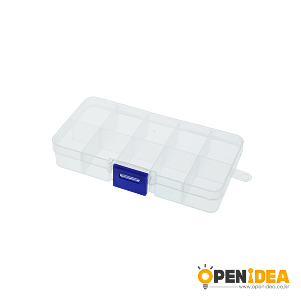 10格透明塑料胶盒可拆分类收纳盒首饰元件PP零件包装盒子 透明蓝扣[GA007-001]