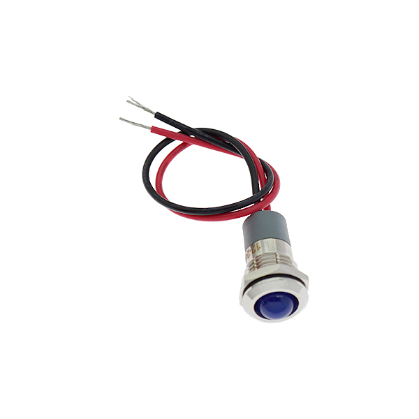 LED金属指示高头带线 12mm12v-24v 蓝色  [SH002-031]