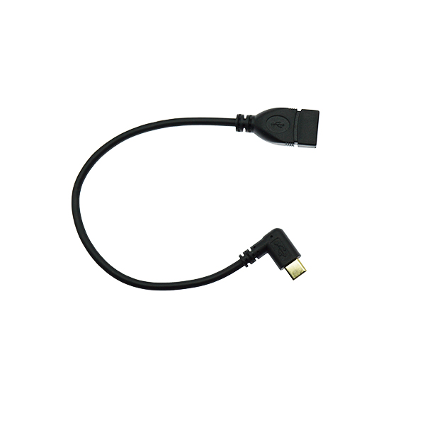 镀金头USB2.0 AF/type-c 侧弯头 OTG 0.25M [BL002-002]
