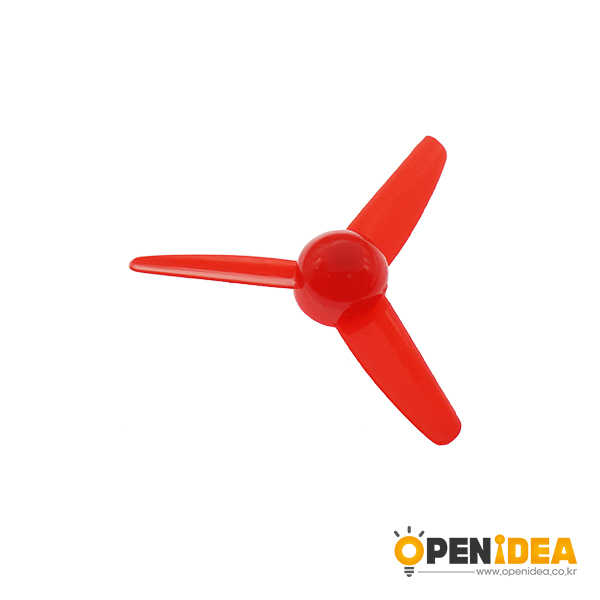 标准三叶螺旋桨 螺旋翼 空气桨 DIY模型风扇 手工制作材料 2mm孔 红色[MC001-003]