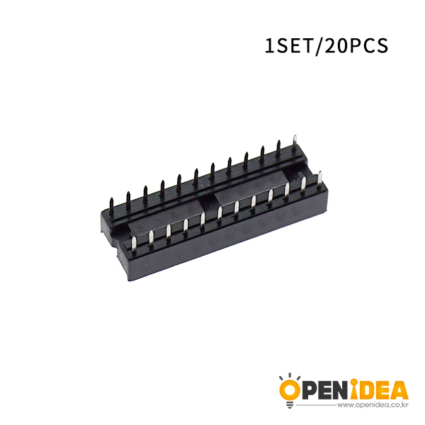 IC插座集成块直插DIP单片机芯片扁脚底座子24P窄体(20只)  [CC001-006]