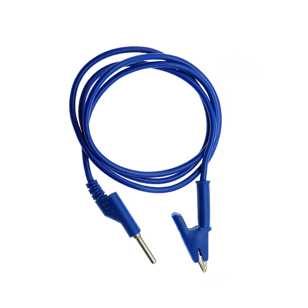 双头A-B夹线-硅胶线耐压1500电流10A长1米 蓝色   [BD001-015]