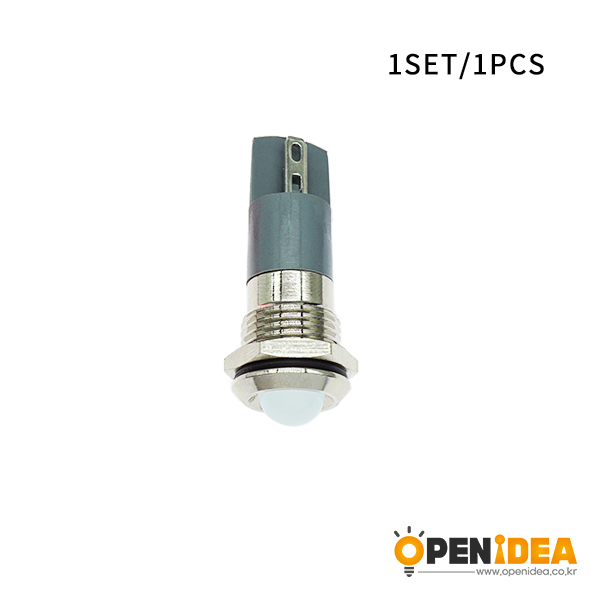 LED金属指示灯高头不带线 12mm12v-24v 白色 焊接脚  [SH003-036]