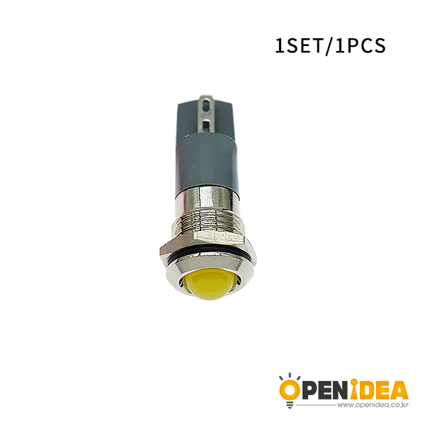 LED金属指示灯高头不带线 12mm12v-24v 黄色 焊接脚  [SH003-034]