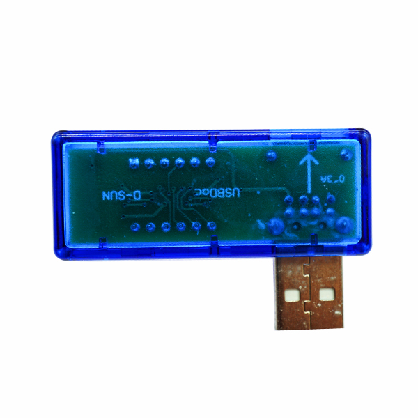 USB电压电流显示表头充电检测仪器充电器电流显示器接口测试模块 弯式蓝色 [TI18-004]