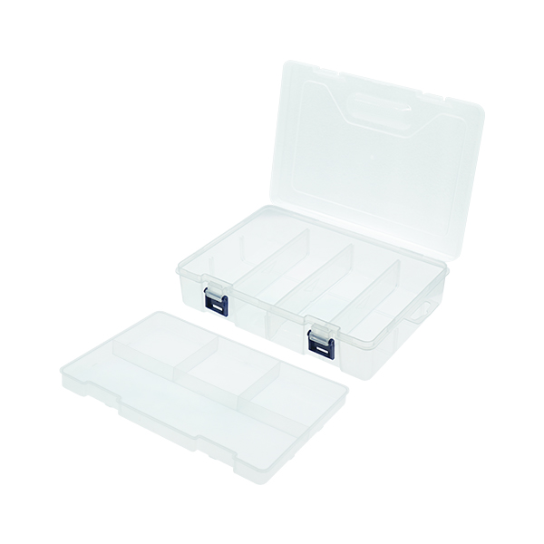 新款双层8格可拆透明配件首饰包装盒储物五金工具零件塑料收纳盒 双层8格白色[GA007-003]