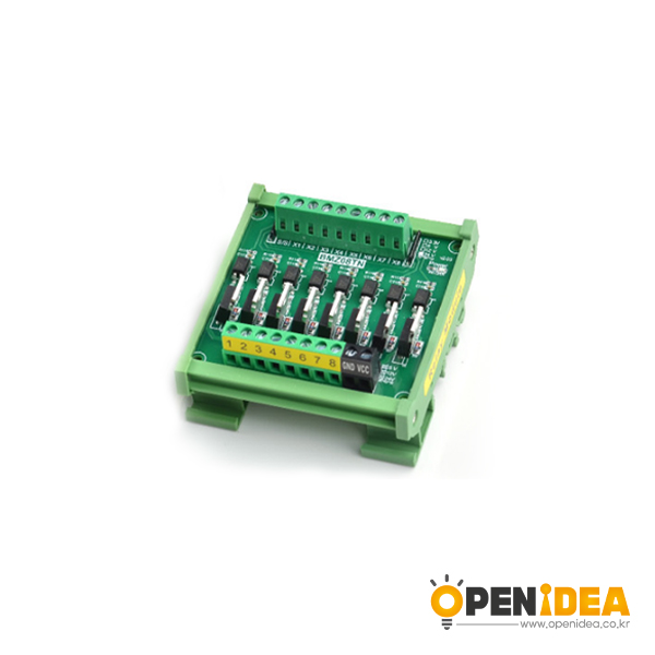 IO卡单片机PLC直流放大板PNP转NPN光耦隔离固态继电器晶体管输出 -3.3V/8路/输出高电平PNP[CP011-004]
