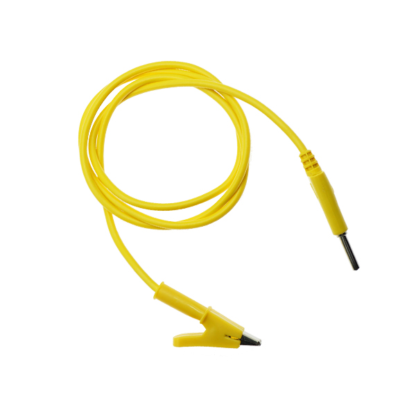 双头A-B夹线-硅胶线耐压1500电流10A长1米 黄色   [BD001-017]