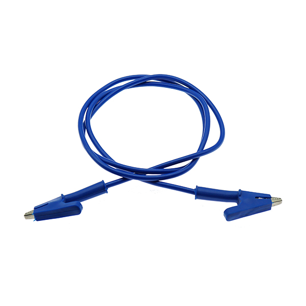 双头鳄鱼夹线-硅胶线耐压1500电流10A长1米 蓝色  [BD001-022]