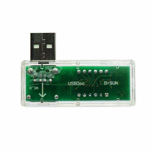 USB电压电流显示表头充电检测仪器充电器电流显示器接口测试模块 弯式透明 [TI18-003]