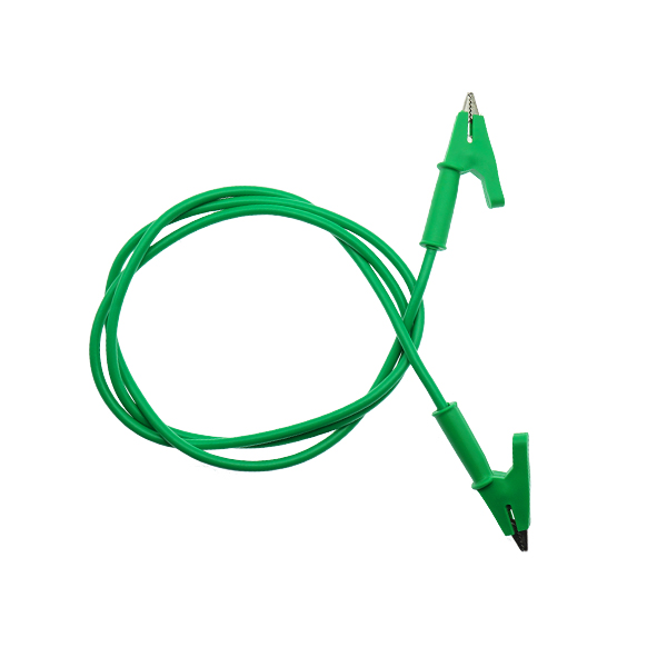 双头鳄鱼夹线-硅胶线耐压1500电流10A长1米 绿色  [BD001-021]