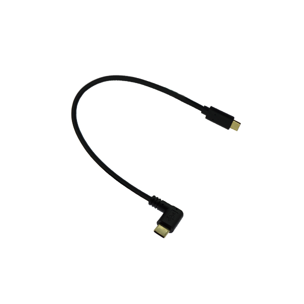 3A电流 镀金USB3.1公侧弯头对公直头 铜编16+1 OD4.5  0.3米 [BL002-007]