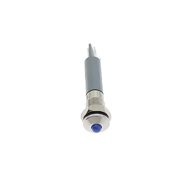 LED金属指示灯高头不带线 6mm12v-24v 蓝色 焊接脚  [SH003-063]