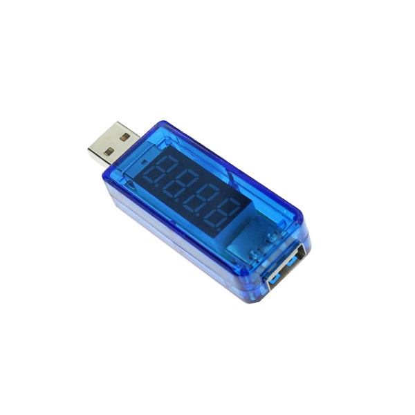 USB电压电流显示表头充电检测仪器充电器电流显示器接口测试模块 直式蓝色 [TI18-002]