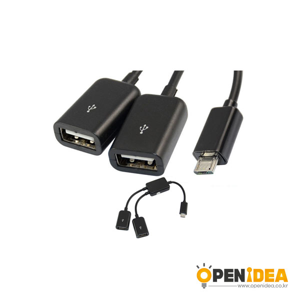 一分二带供电Micro USB OTG数据线HUB手机连鼠标键盘U盘分集线器-BL024-017
