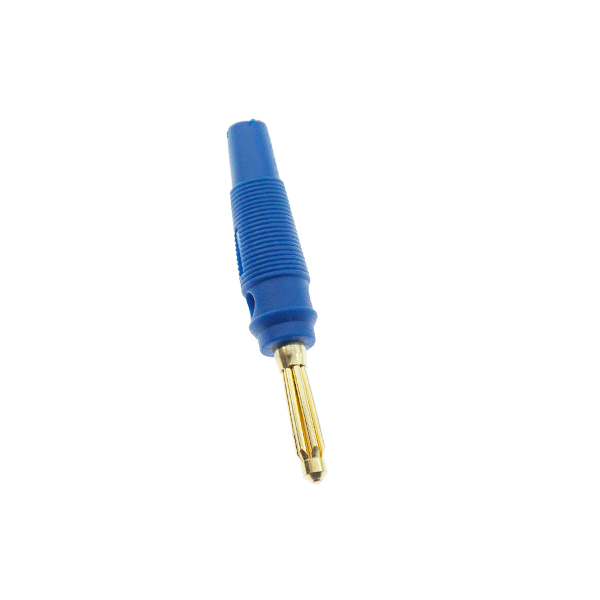 镀真金免焊大电流4mm香蕉插头 蓝色（1个） [CE010-019]