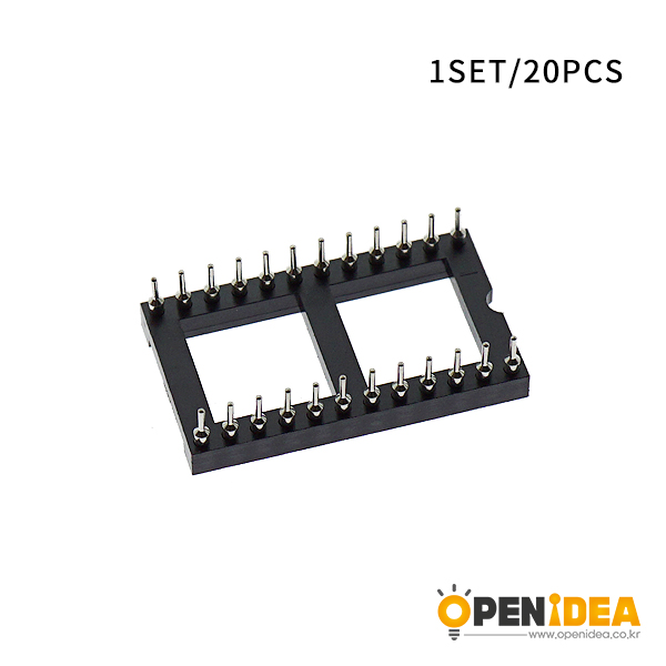 IC插座集成块直插DIP单片机芯片圆孔底座子圆孔24P宽体(20只)  [CC001-018 ]
