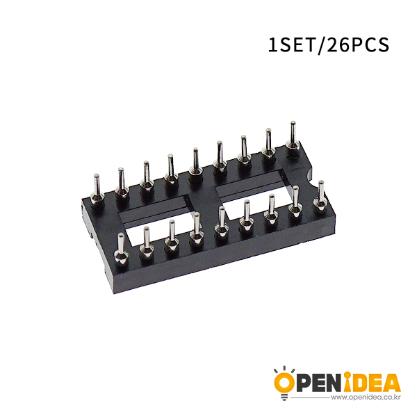 IC插座集成块直插DIP单片机芯片圆孔底座子圆孔18P  [CC001-015]