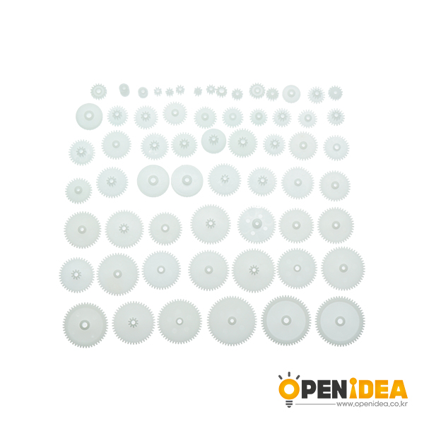 塑料齿轮包 0.5模数塑胶小齿轮 DIY模型机械配件 齿轮齿条材料包 58种[AH001-001]