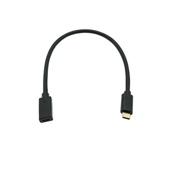 镀金USB3.1公直头对母 铜编16+1 OD4.5过3A电流  0.3米 [BL002-009]