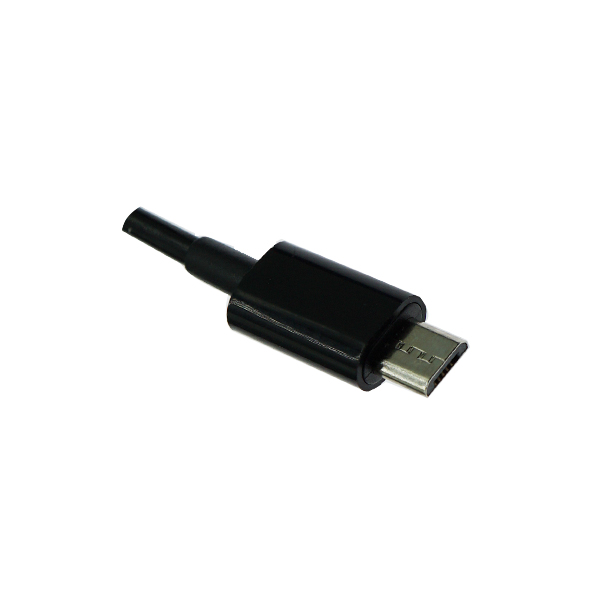 黑色圆线珠光外壳 USB 2.0 AM-Micro 5P 1米弹簧线 [BL002-015]