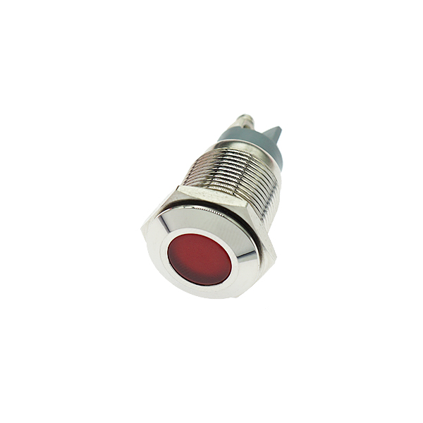 LED金属指示灯平头不带线 16mm12v-24v 红色 螺丝脚   [SH003-001]