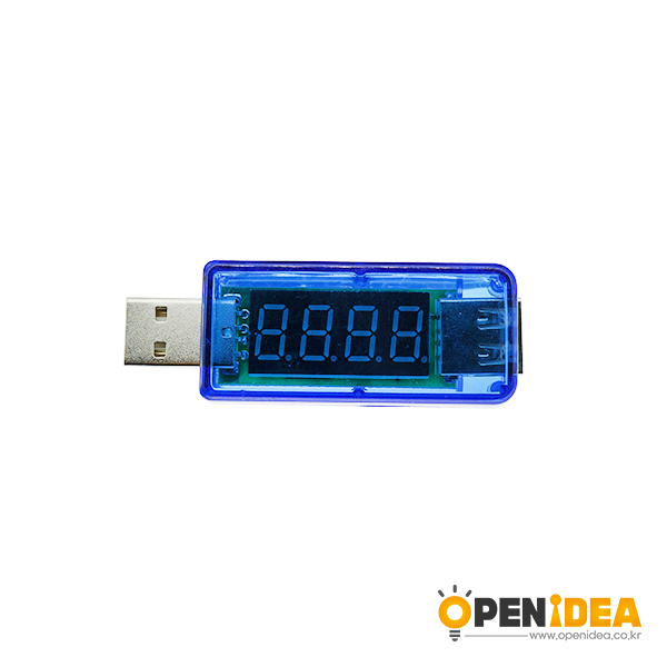 USB电压电流显示表头充电检测仪器充电器电流显示器接口测试模块 直式蓝色 [TI18-002]