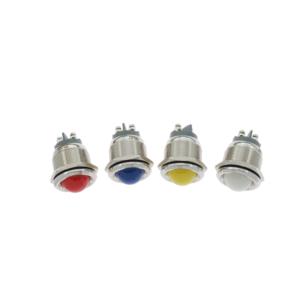 LED金属指示灯高头不带线 22mm12v-24v 红色 螺丝脚  [SH003-057]
