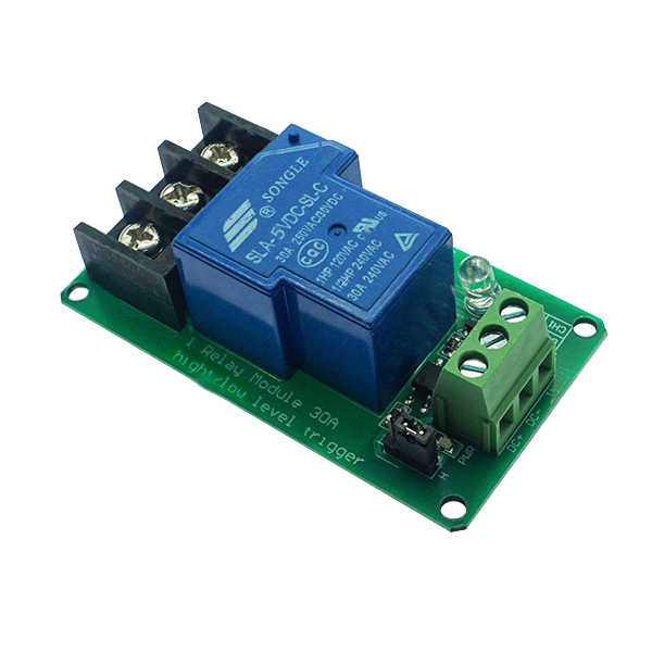 1路30A带光耦隔离支持高低电平触发开关继电器模块5V大电流  [TD03-001]