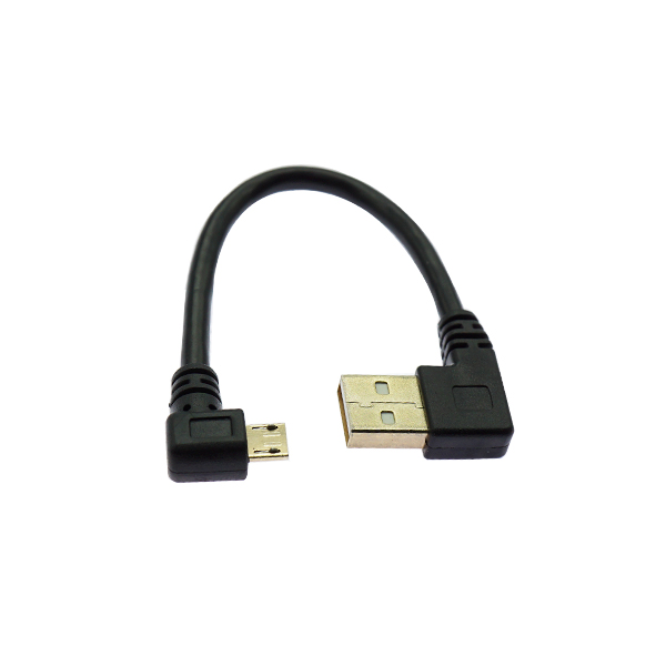 镀金USB2.0公左弯对micro USB左弯头0.15米 [BL002-024]