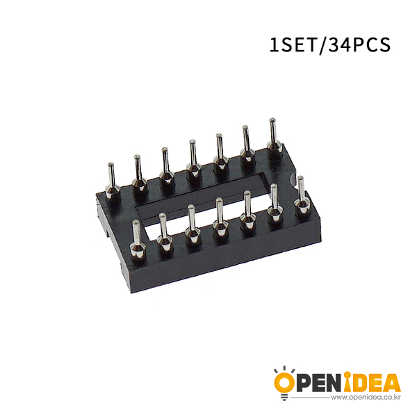 IC插座集成块直插DIP单片机芯片圆孔底座子圆孔14P  [CC001-013]