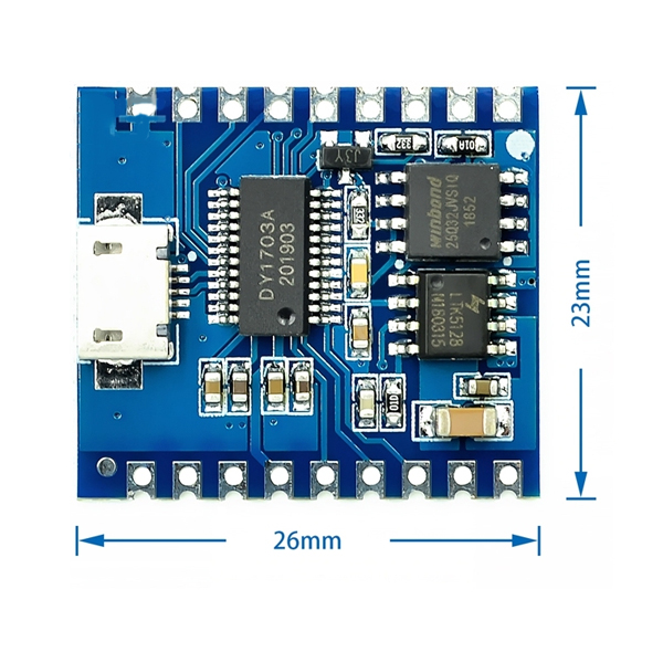 语音播放模块 IO触发 串口控制 USB下载flash 语音模块DY-SV17F	{TP40-002}