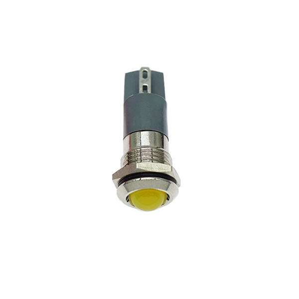 LED金属指示灯高头不带线 12mm12v-24v 黄色 焊接脚  [SH003-034]